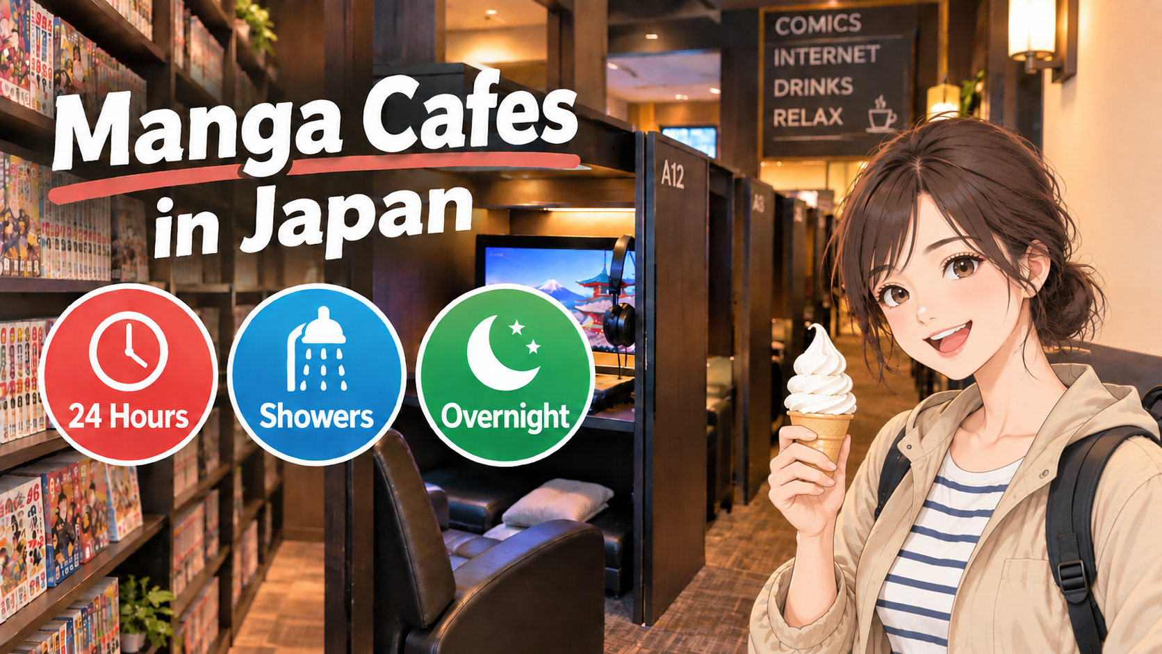 What Are Internet Cafes and Manga Cafes in Japan?|24-Hour Access, Prices, Showers, and Overnight Stays Explained